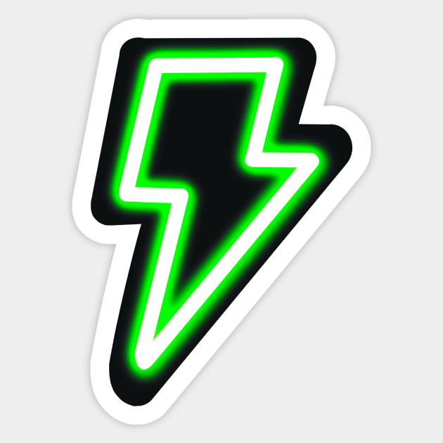 Neon Green Lightning Bolt Sticker by CalliesArt